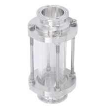 (As show, One size) In Line Sight Glass with Clamp End Sanitary Straight Observe SUS304 Stainless Steel Flow Pipe OD 19mm