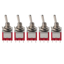 (As show, One size) 5Pcs ONON 2 Position Toggle Switch 3PDT 9 Pin 6mm 2A/250VAC 5A/125VAC