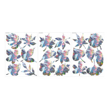 (As show, One size) 3 Sheets Anti-Collision Window Stickers DIY Rainbow Leaves Theme Window Clings Removable PVC Glass Stickers for Bird Strikes