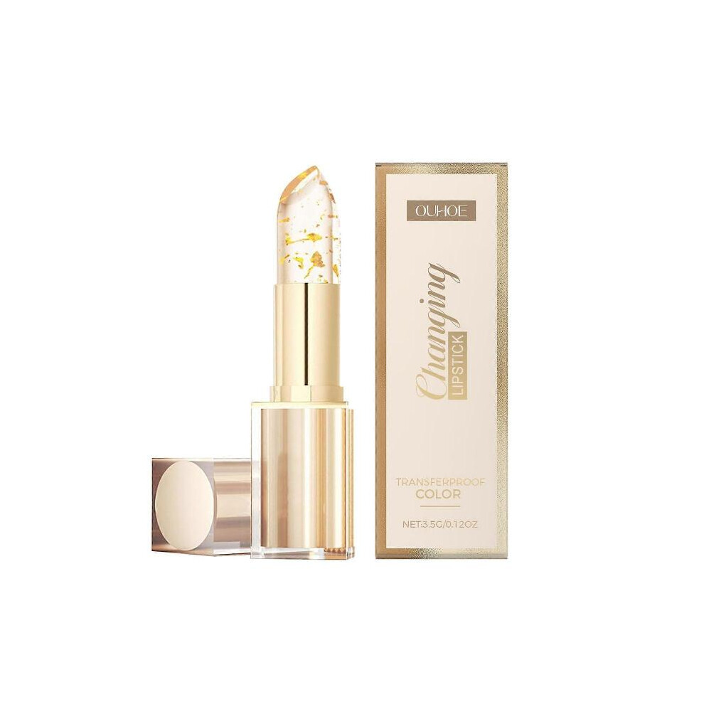 OUHOE Gold Foil Color-changing Nutritional Lip Balm Nourishing Hydrating Glass Softening Lip Skin Non-greasy Lip Balm