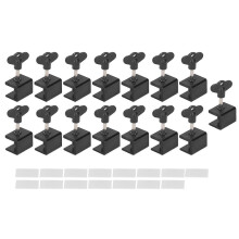 (As show, One size) 15Pack Sliding Door Lock Kit with Wrench Single Hole Adjustable Child Sliding Window Security Lock for Home Black