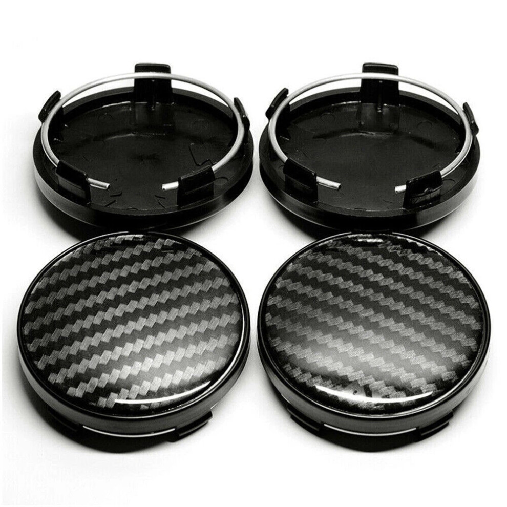 4Pcs 60Mm Car Wheel Center Caps Carbon Fiber Central Hub Centre Hubcaps Uk 6963793620517