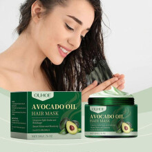 (3 Box) 50g Avocado Oil Hair Mask OUHOE Moisturizing Repair Treatment for Split Ends & Shine Boost