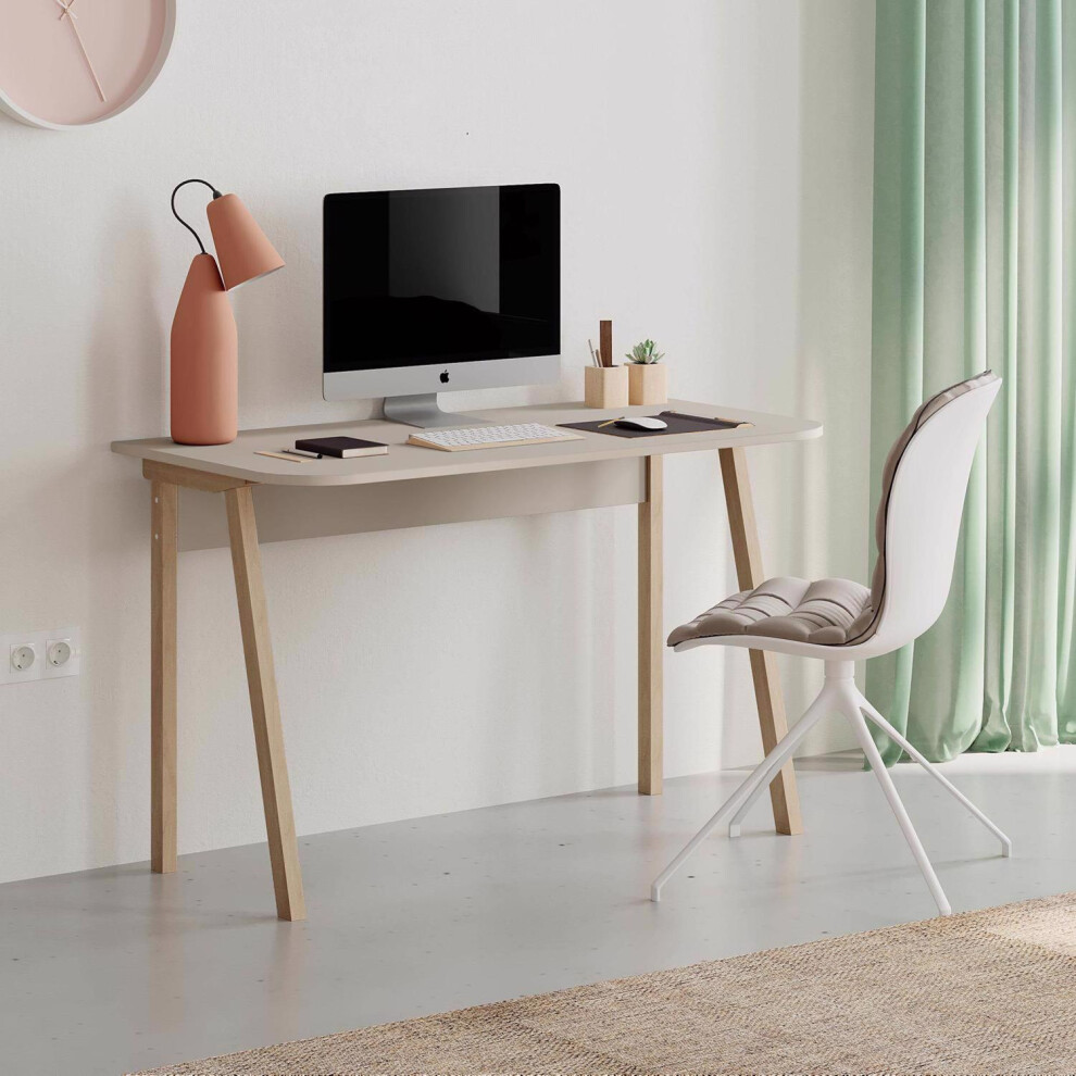 Sandstone Home Office Study Desk Oak Effect Legs