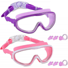 Gafas de natación para niños YZ (paquete de 2), para niños y niñas de 3 a 15 años, antivaho y antiespía.