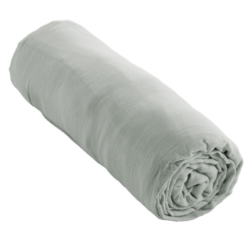Drap housse 180x200 cm Gaze de Coton Eucalyptus 2