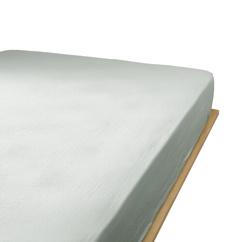 Drap housse 180x200 cm Gaze de Coton Eucalyptus 1