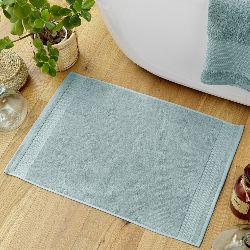 Tapis de bain 50x70 cm Coton Bleu Glacier