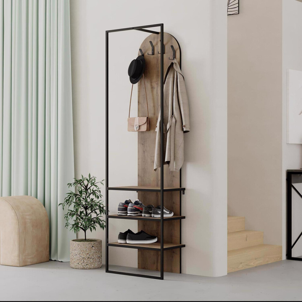 Dark Oak Hall Stand Hallway Foot Ware Storage