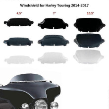 (7inch Smoke) 4.5" 7" 10.5" Wave Windshield Upper Fairing Windscreen for Harley Touring Street Electra Glide Ultra Limited 2014 2015 2016 2017