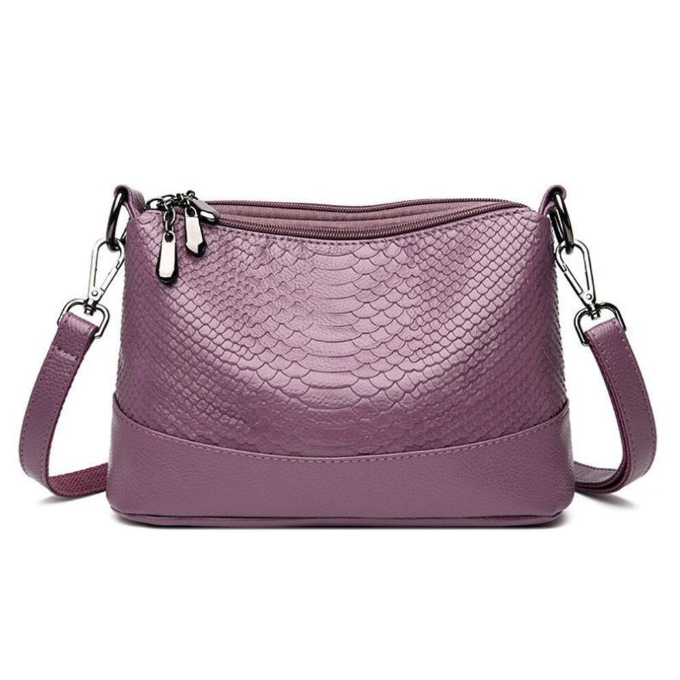 (purple, 26x9x16cm) Yogodlns Vintage Crocodile Patte Crossbody Bag For Women PU Leather Shoulder Bag