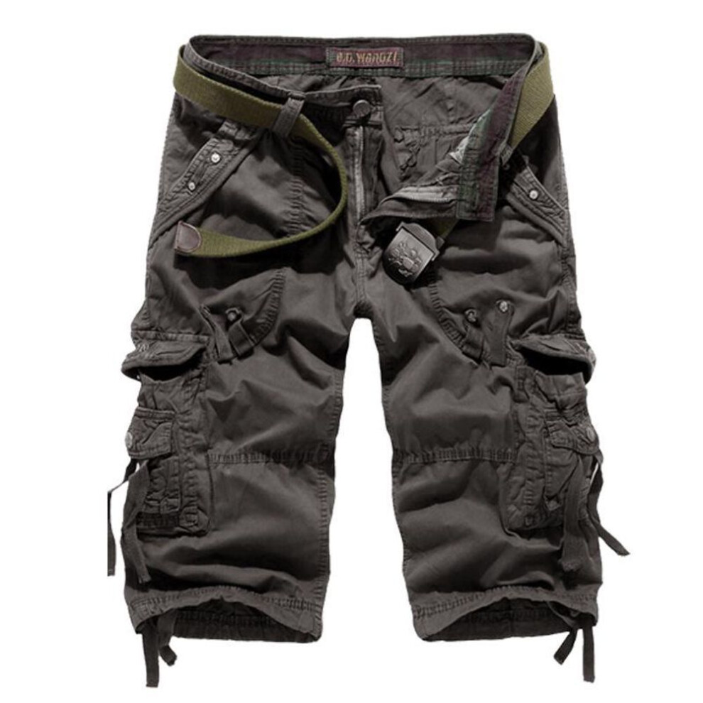 (dark grey, 34) Men Pants Casaul Sport Pants Cargo Outdoor Jogger Pants Shorts