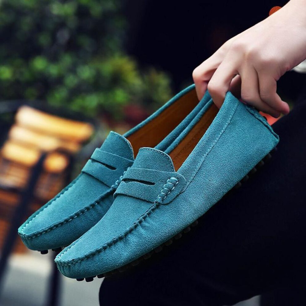 (as the picture, EU: 43) Men's Moccasins Penny Wildsmith Loafer Driving Gommino Comfort Flats Casual Slip-ons Plus Size Suede Shoes for Men Over Sized