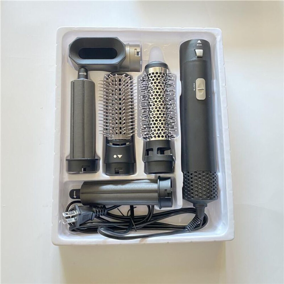 (black, EU) Hair Dryer 5 In 1 Electric Hair Comb Negative Ions Blow Dryer Comb Hairdryer Hair Blower Brush Salon Dryers
