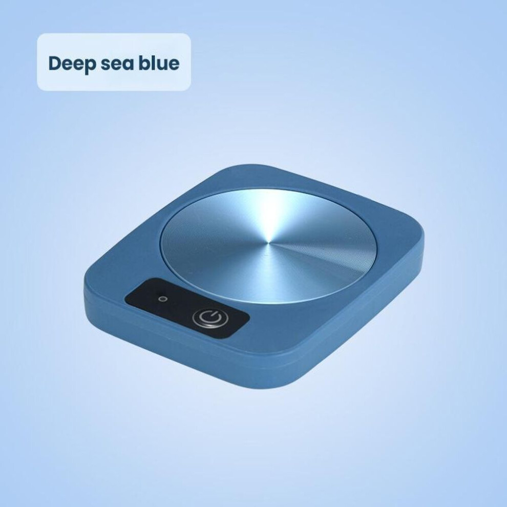 (blue, US) 220V Mug Heater Coffee Cup Warmer Milk Tea Water Heating Pad Home Cup Heater Warm Mat 55 Constant Temperature Coaster Gift Box