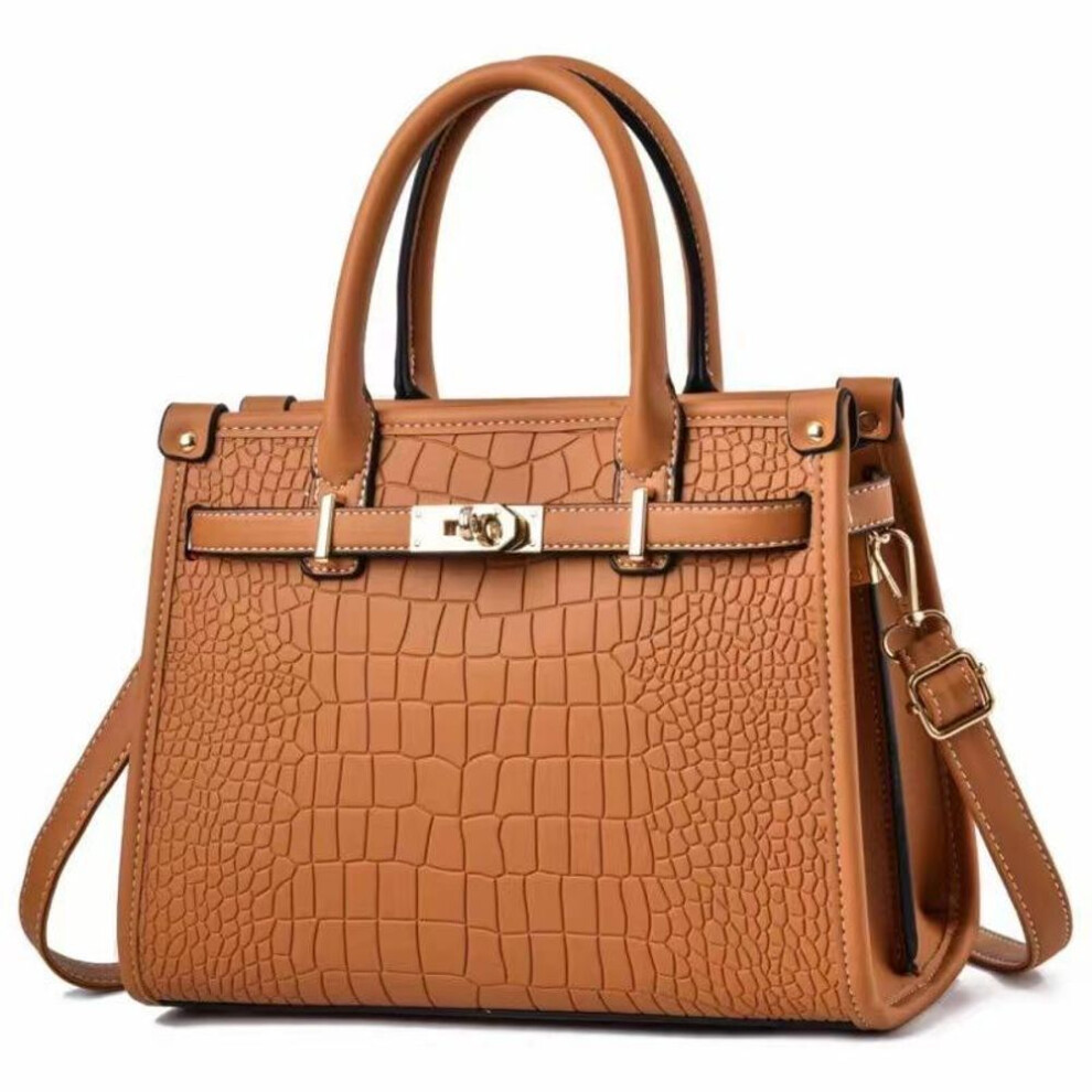 (as the picture) Crocodile Pattern Top-Handle Purses for Women Crossbody PU Leather Bags Trendy Large Capacity Tote with Shoulder Strap Women&apos;s Handbags
