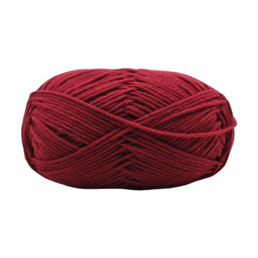 (wine red) Useful Skin-affinity Accessories Crochet Knitted Yarn 4Ply Handmade DIY Knitting Wool Line for Sewing Shop