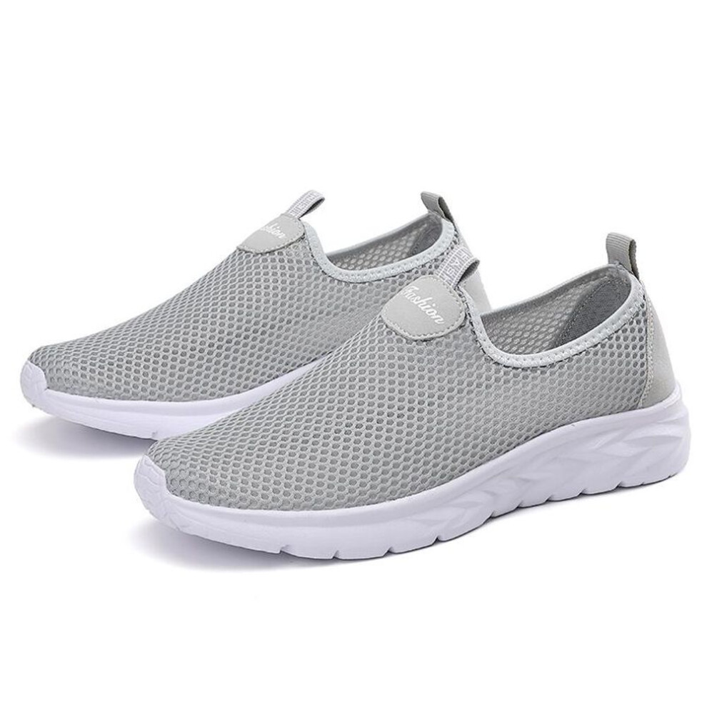 (grey, 40) Men&apos;s Ultra Light Plus Size Casual Shoes Gym Sneakers Summer Breathable Mesh Running Shoes