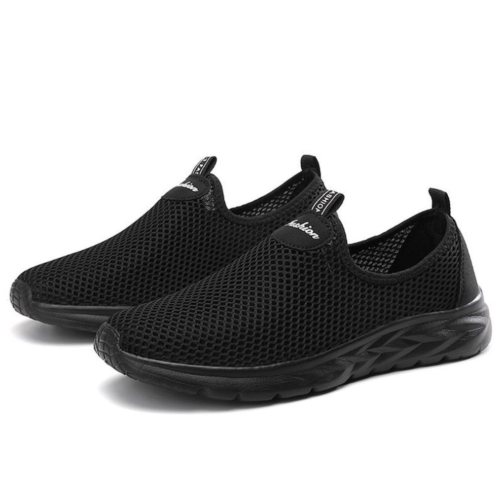 (black, 44) Men&apos;s Ultra Light Plus Size Casual Shoes Gym Sneakers Summer Breathable Mesh Running Shoes