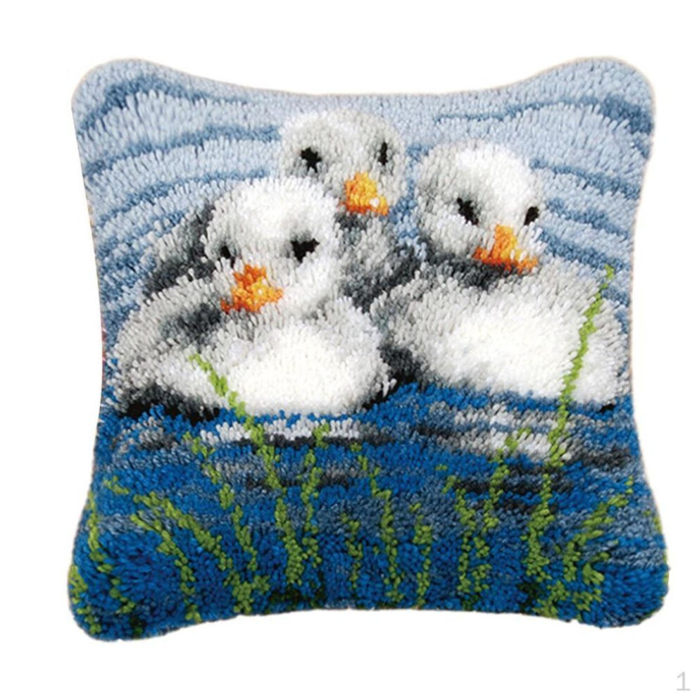 (as the picture, Three Duck) Duck Pattern Latch Pillow Making Kit with Basic Tools