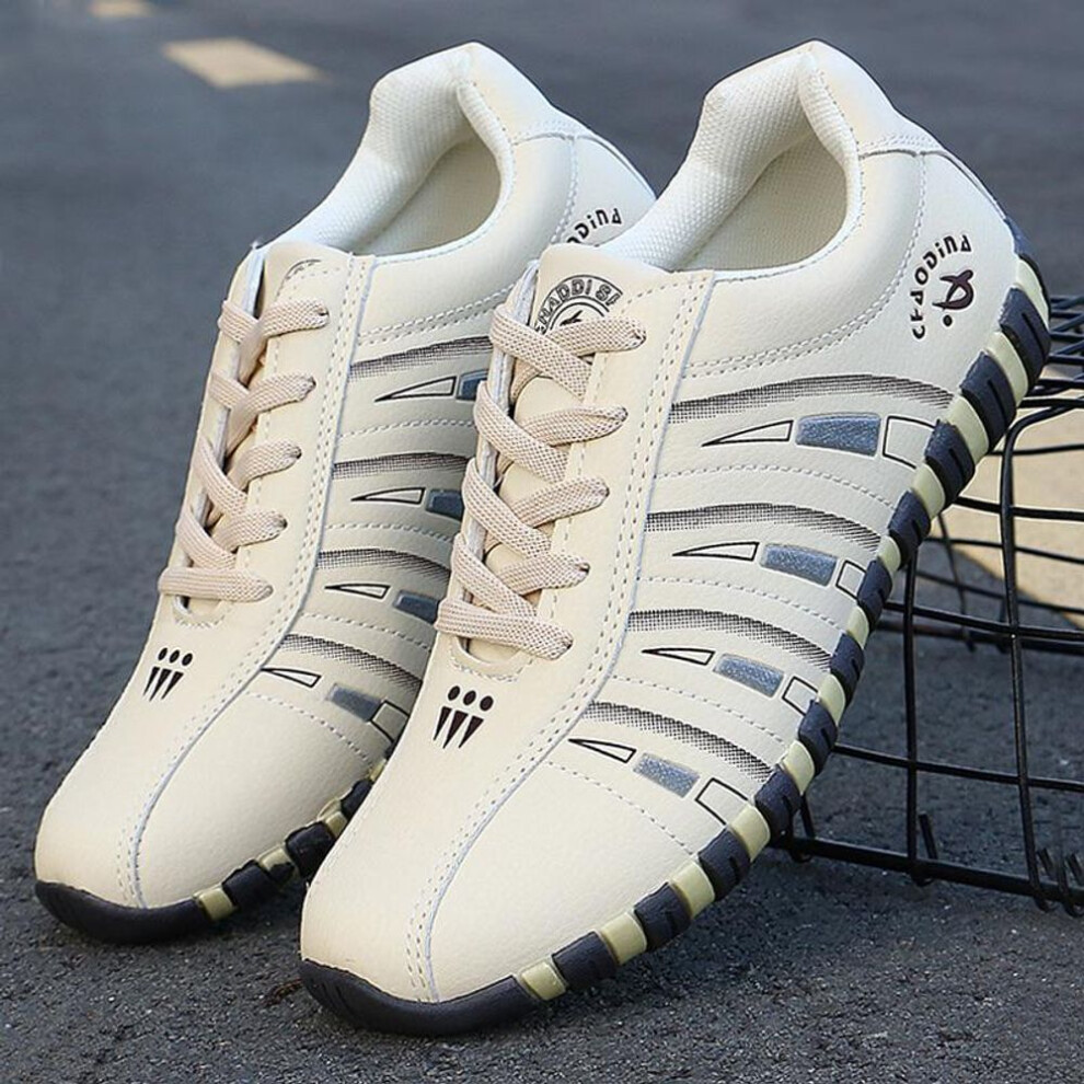 (beige, 41) Women&apos;s Sneakers Sports Shoes Woman Striped Lace Up Running Casual Shoes Women Trainers Size 35-41