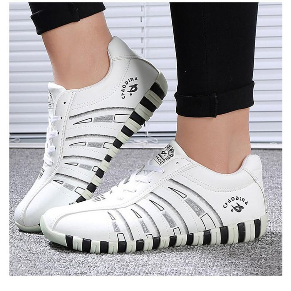 (white, 37) Women&apos;s Sneakers Sports Shoes Woman Striped Lace Up Running Casual Shoes Women Trainers Size 35-41