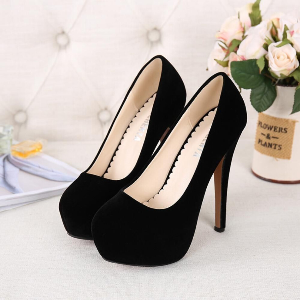 (black, 44) 14CM Striptease High Heel Shoes on Platform Casual Women Stilettos Dance Evening Party Pumps