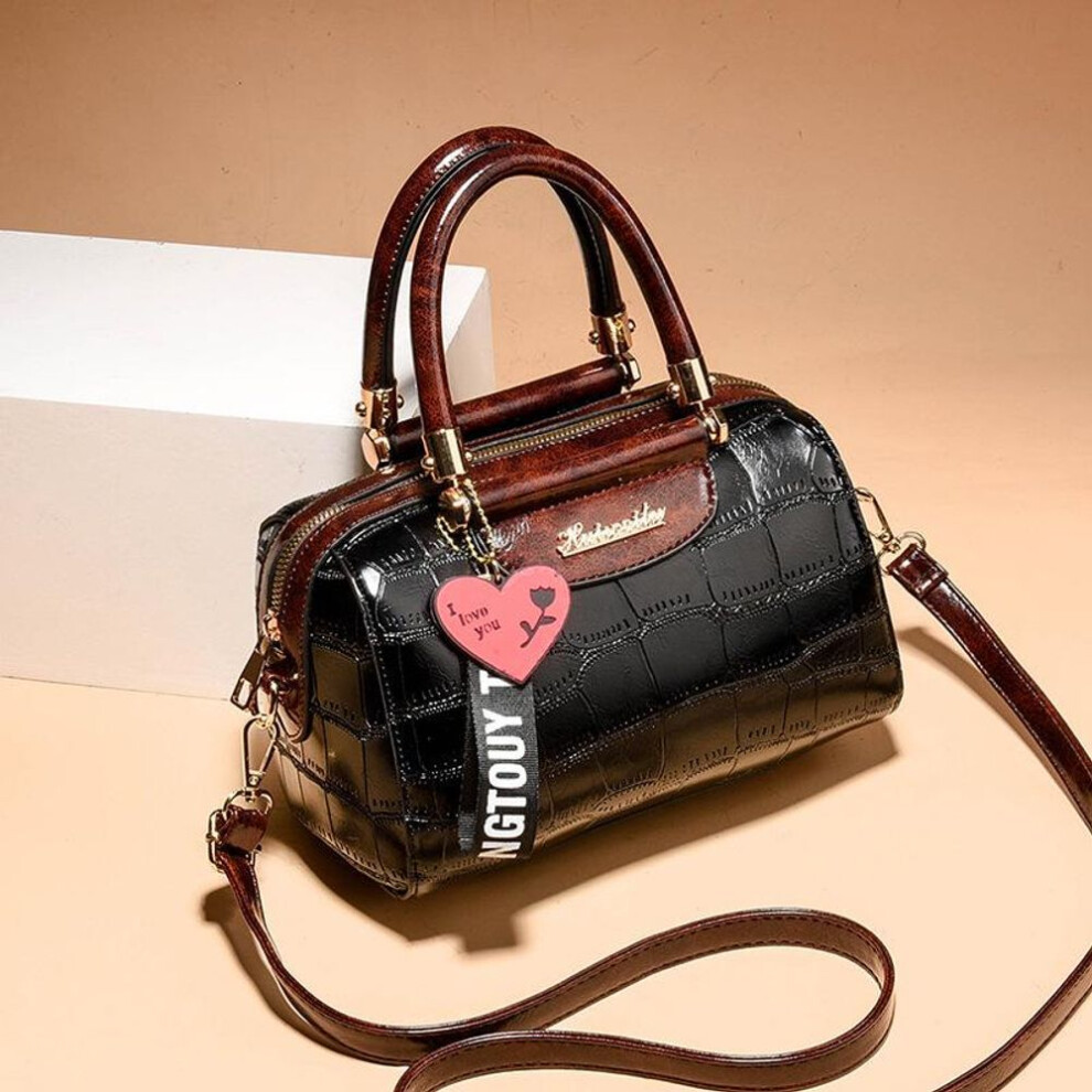 (black) Women Vintage Shoulder Messenger Bags Pu Leather Small Handbags Tote Clutch