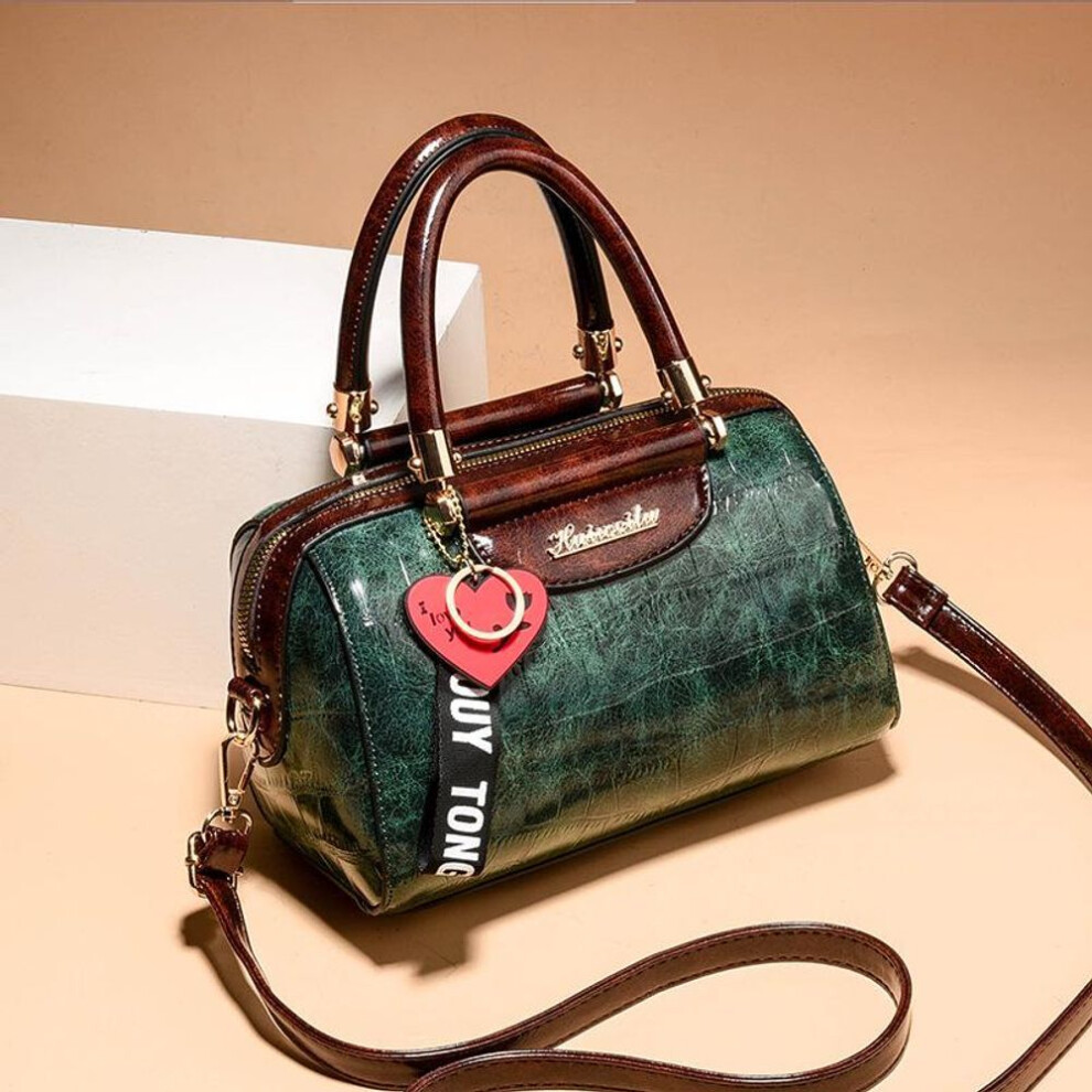 (green) Women Vintage Shoulder Messenger Bags Pu Leather Small Handbags Tote Clutch