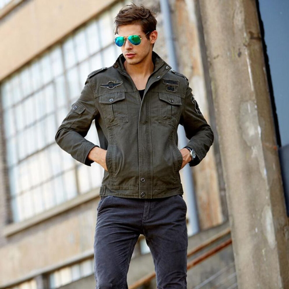 (army green, 6XL) European and American Fashion Big Size Men&apos;s Winter Jacket Jacket Denim Men&apos;s Outerwear