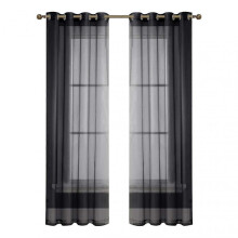 (134*270 Punch, Black) Home Window Decor Curtain Lightweight Easy to Install for Ceremony Party Home Decor
