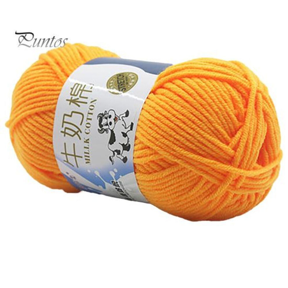 (golden) 1 Roll 5-strand Wool Yarn Soft Warm DIY Beginner Needlework Hand Knitting Crochet Yarn Ball for Sewing Shop