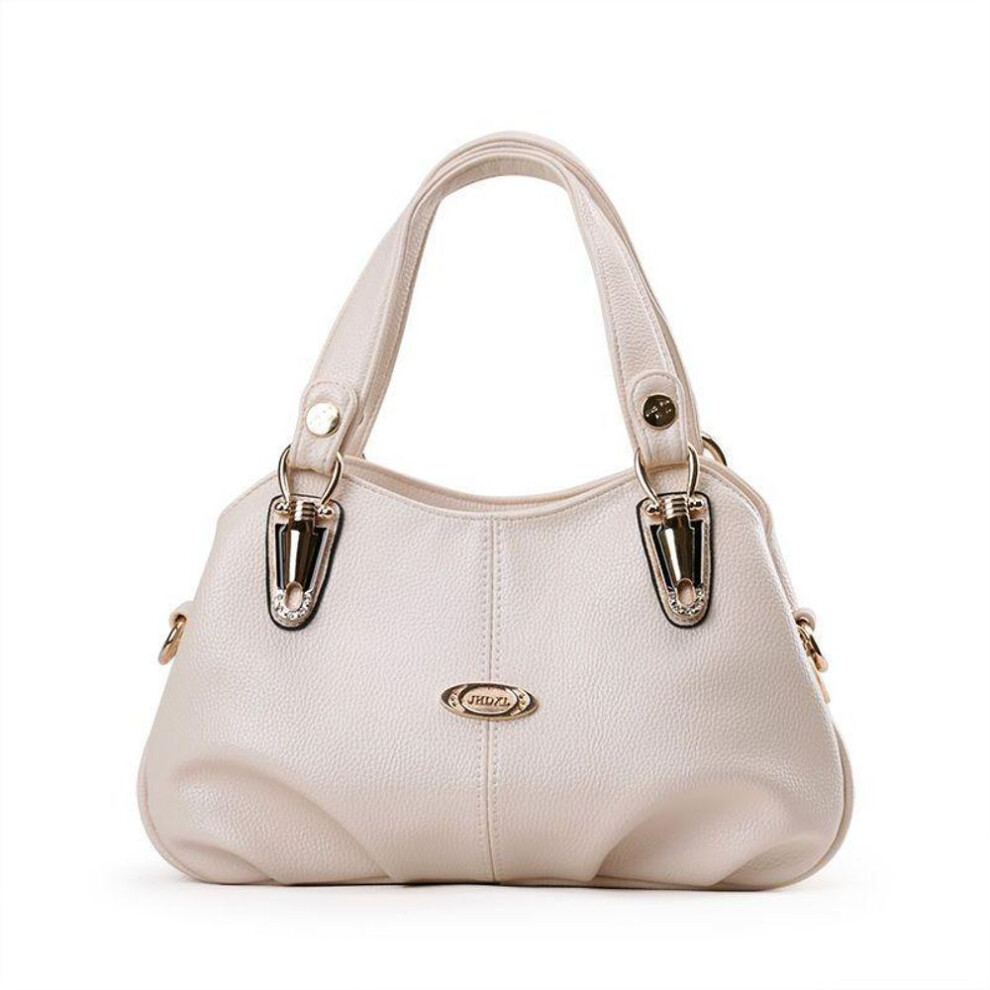 (white, one size) Bag Female 2023 Handbag Women Middle-aged Mother Bag Soft Leather Single Shoulder Crossbody Bag