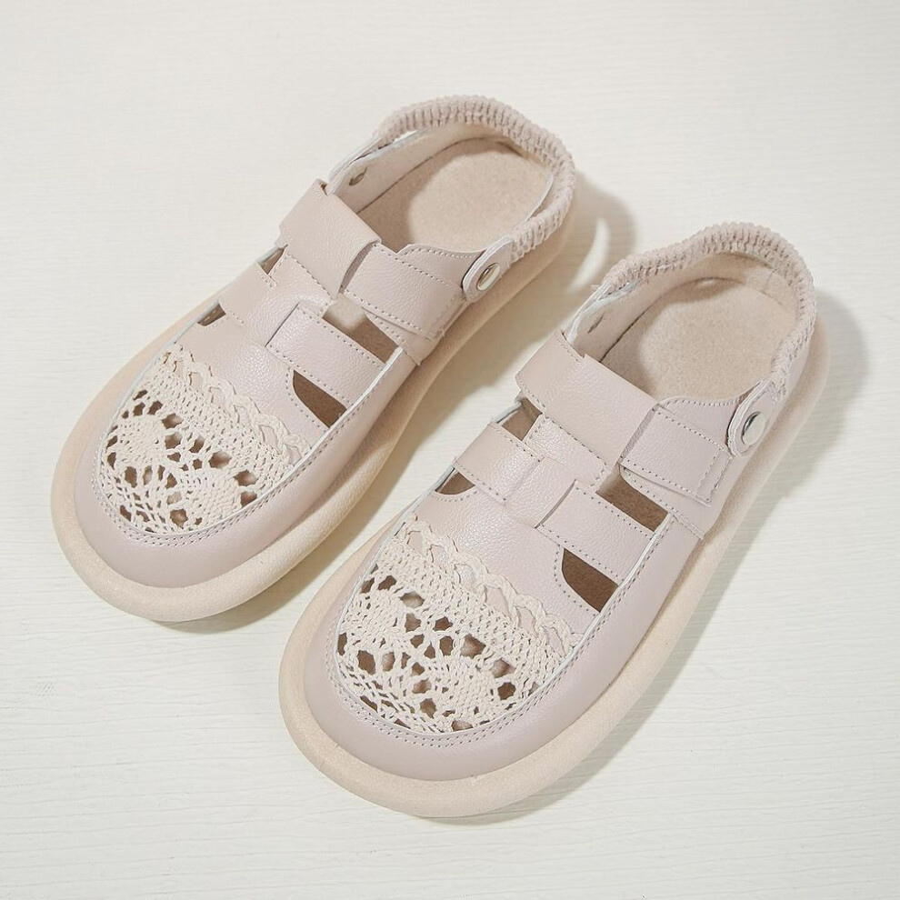 (as the picture, 37) Shoes Women Summer Platform Sandals Women Luxury Sandals Designers Shoes Genuine Leather Breathable Flat Casual Ladies Sandals