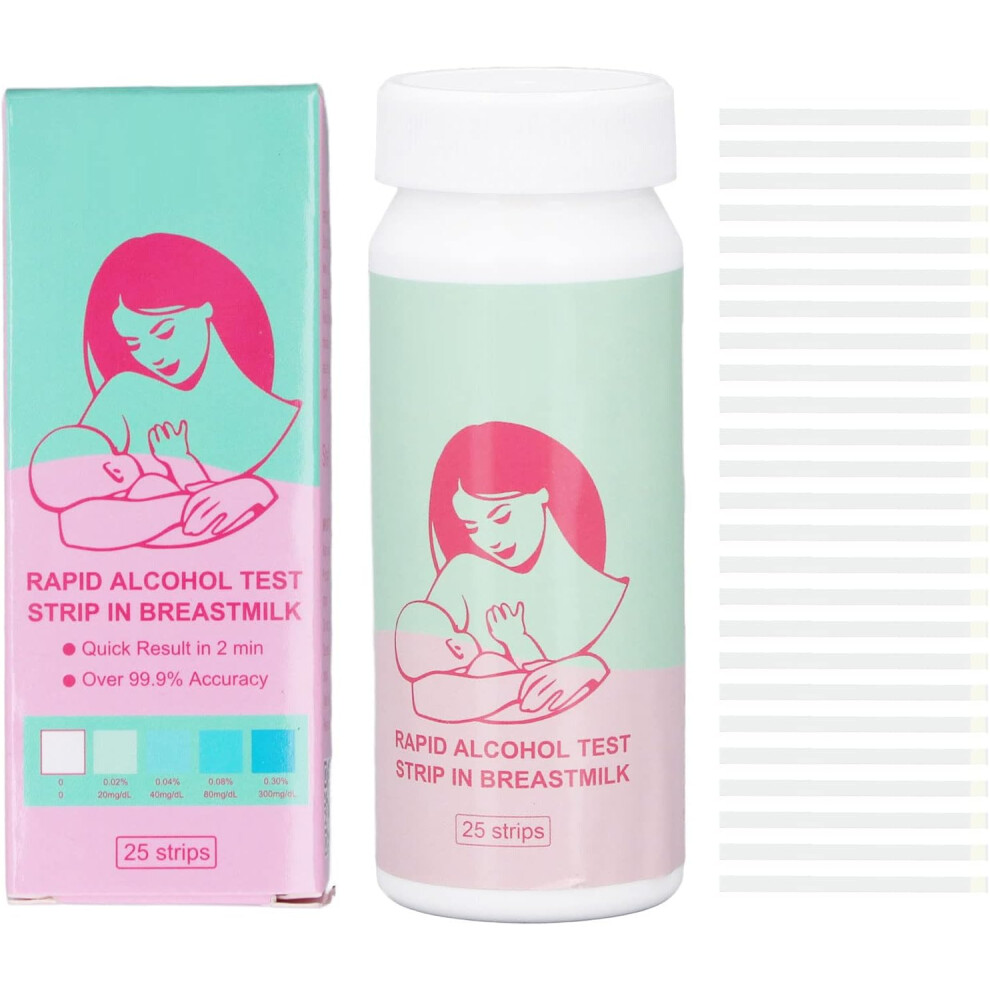 Gogerstar Breastmilk Alcohol Test Strips, 25Pcs Fast Accurate Detection Breast Milk Screening Tests Alcohol Dip Test, Test Range, Fast Accurate Detection