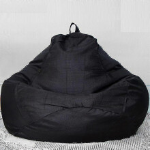 (70*80CM,Black)Extra Large Bean Bag Chairs Couch Sofa Cover Indoor Lazy Lounger For Adults KidsNo Fillers)