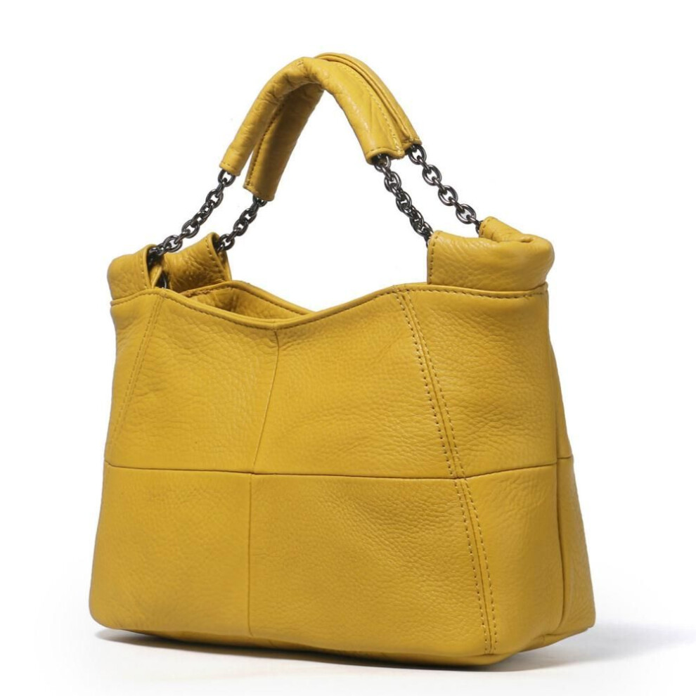 (yellow) Genuine Leather Handbags for Women Crossbody Shoulder Bags Ladies Messenger Bag Fashion Tote