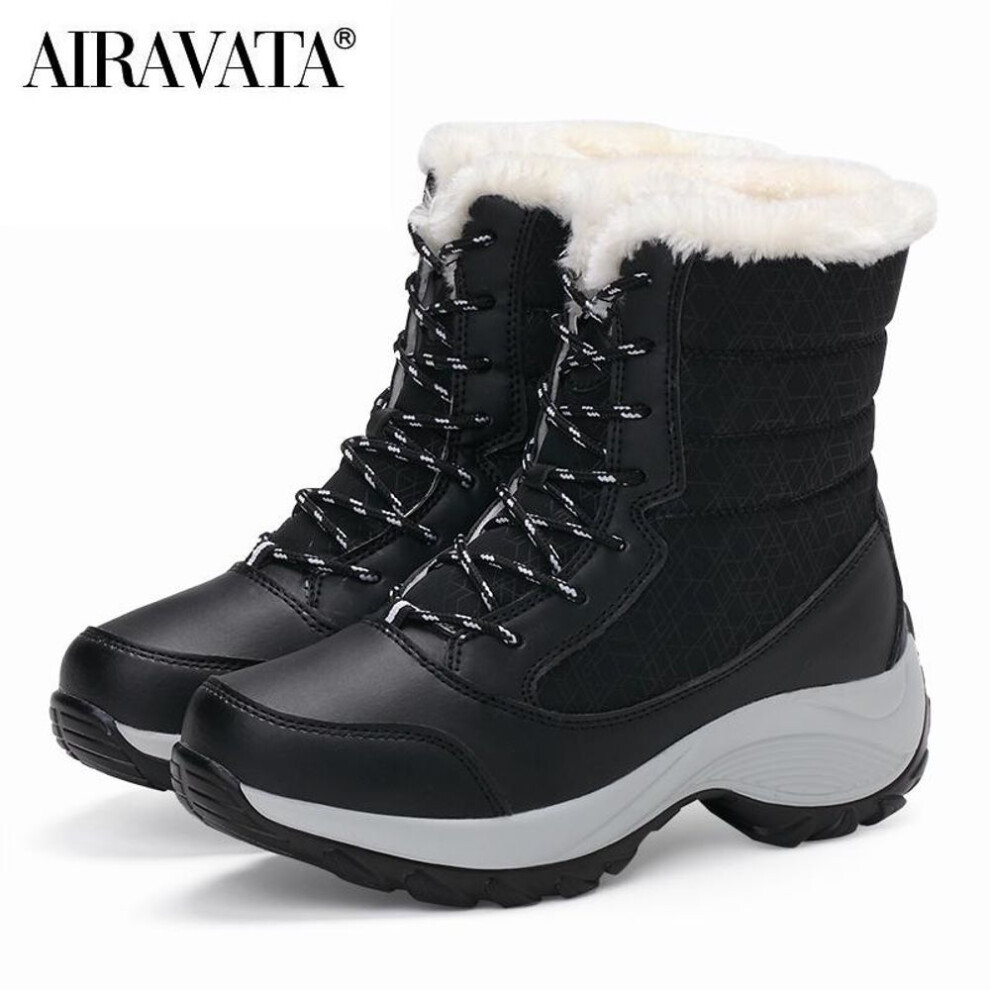 (black, 38) Winter Casual Shoes Women&apos;s Suede Thicken Warm Snow Ankle Boots 4 Color Size 35-42