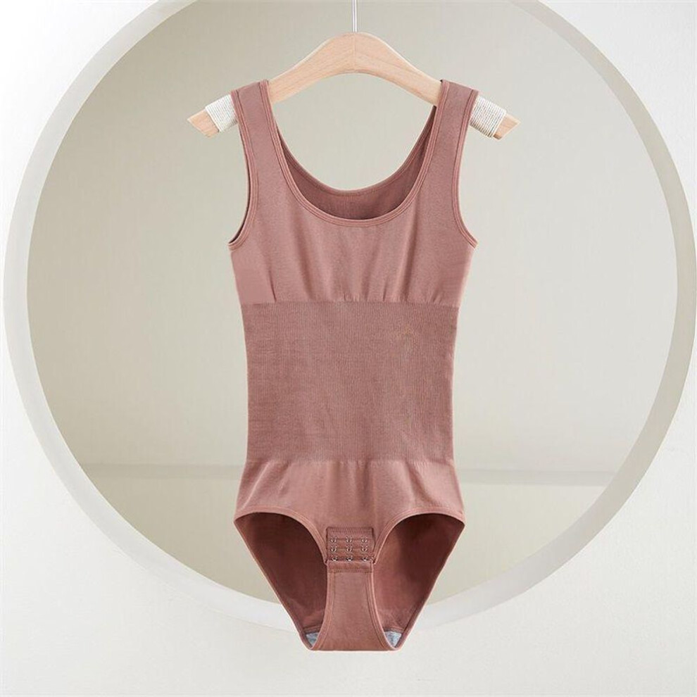 (light brown, 5XL) Women Seamless Full Bodysuit Shapewear Thong Body Shaper Panty Waist Trainer Tummy Control Slimming Underwear Corset