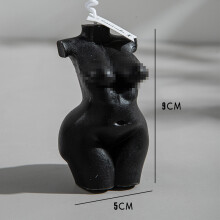 (Women Black) Handmade Scented Candle Creative Cylinder Candle Home Decor Gift Paraffin Wax 5*5*10cm