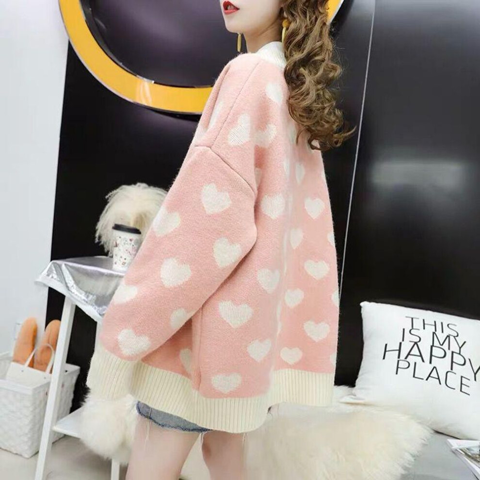 (pink, One Size) 2020 Fashion Cardigans Knitted Sweaters Women Autumn Thin Knit Cardigan Sweater Cotton Long Street Wear Coat Female Outwear Coat