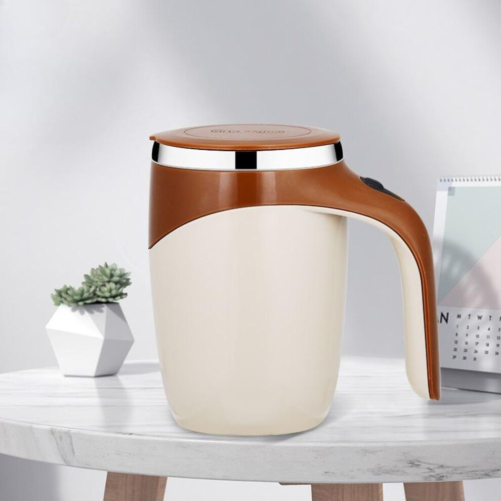 (brown, 380ML) New Arrivals Mixer Smart Drinkware Stainless Steel Electric Magnetic Auto Automatic Mixing Coffee Cup Self Stirring Co