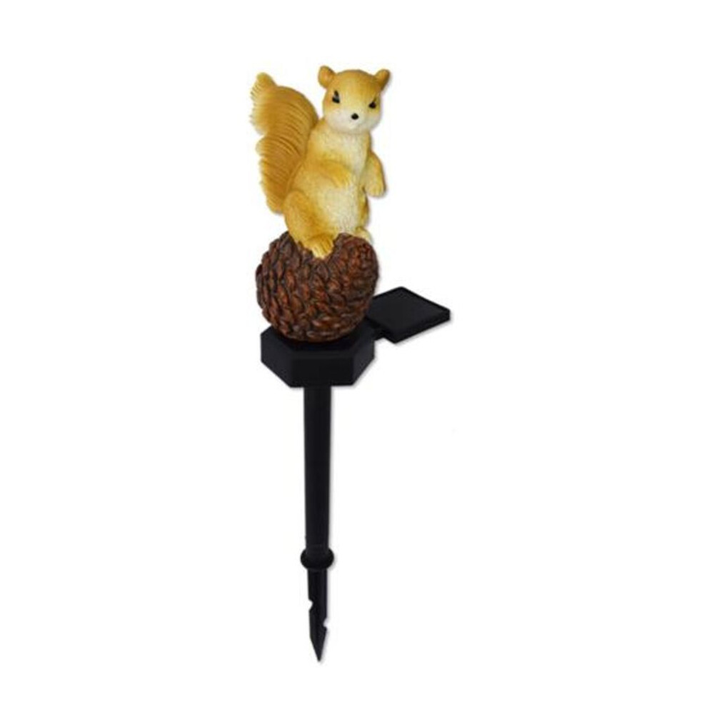 (A) In-ground Garden Light Squirrel Shape Solar Intelligent Light Control Yard Decoration Great Visibility Colorfast Waterproof Lawn Sidewalk Landscape