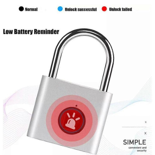 (silver) Touchtanium Fingerprint Padlock, Fingerprint Padlock, Smart Padlock 1