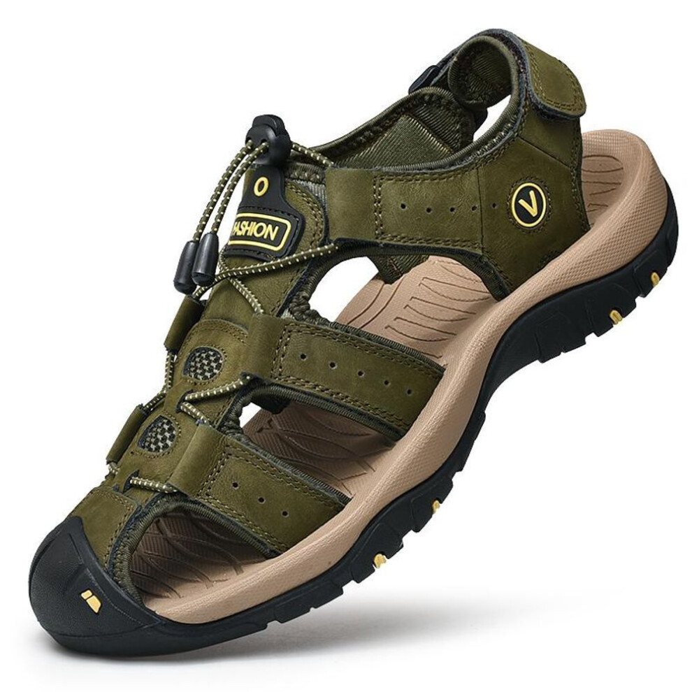 (green, 44) Men's Summer Beach Sandals Wading Shoes Men Sandals Sizes 38-48