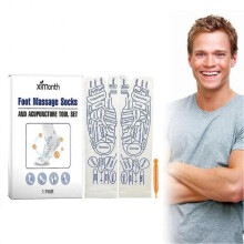 Acupressure Reflexology Socks with Trigger Point Massage Tool, Foot Massage NEW