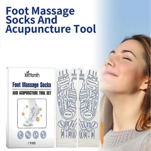 Acupressure Reflexology Socks with Trigger Point Massage Tool, Foot Massage NEW 2