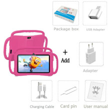 (pink, Standard and accessories) 2024 New K4 BDF 7 Inch Android 9.0 Kids Tablet 32GB ROM 5G WiFi Tablets 4000mAh