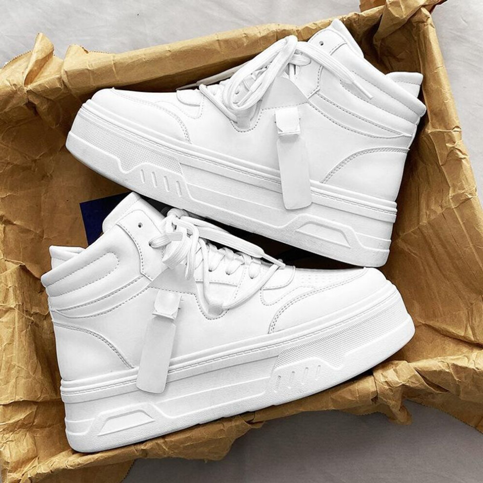 (white, 44) 2024 Fashion Men&apos;s Shoes Thick Sole Elevated Board Shoes Casual Shoes Fashion Shoes