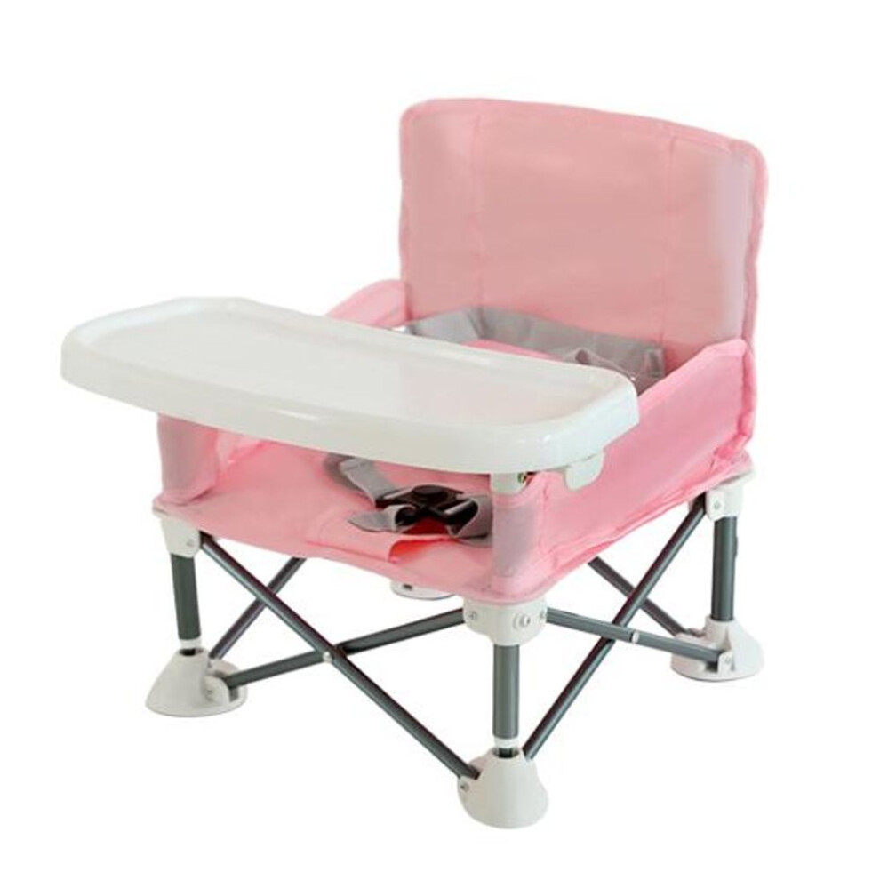 (pink) Baby Outdoor Beach Chair with Non-Slip Pads High Stability Strong Load-bearing Portable Compact Folding Chair Kids Infant Dinner Table